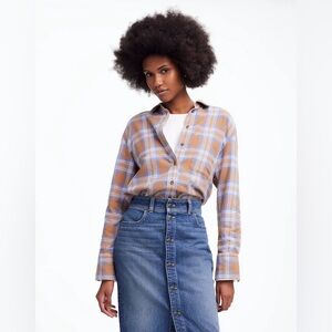 Madewell Relaxed Straight-Hem Button-Up Shirt in Plaid
